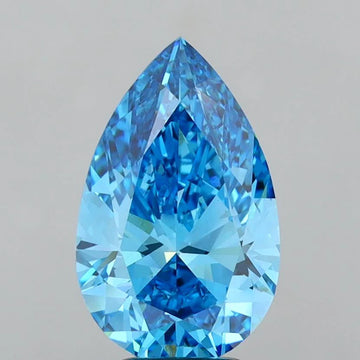 Excellent 4.02 CT Pear Shape Fancy Vivid Blue Color VS1 Clarity Moissanite Diamond For Cocktail Ring