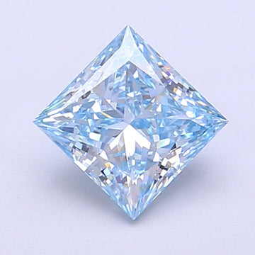 Trendy 1.18 CT VS1 Clarity Princess Shape Fancy Intense Blue Color Lab grown Diamond For Birthday Ring