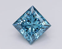 Great VS1 Clarity 1.56 CT Princess Shape Fancy Vivid Blue Color Moissanite Diamond For Her Ring
