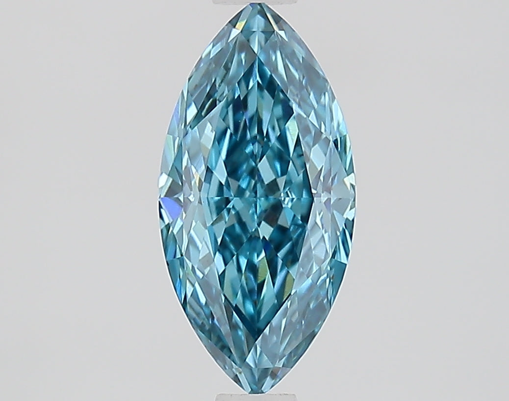 Custom Luxury VS1 Clarity 1.19 CT Marquise Shape Fancy Vivid Blue Color Moissanite Diamond For Wedding Ring