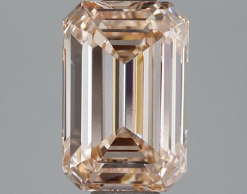 Elegant Fancy Light Orange Pink Color 1.46 CT Emerald Shape VS2 Clarity Moissanite Diamond For Gift Ring