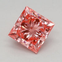 Trendy 0.73 CT Princess Shape Fancy Vivid Pink Color VVS2 Clarity Lab Grown Diamond For Same Sky