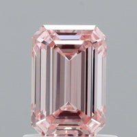Premium VVS2 Clarity 1.00 CT Emerald Shape Fancy Intense Pink Color Moissanite Diamond For Surprise Ring