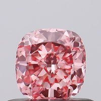 Custom Luxury 0.45 CT Cushion Shape Fancy Vivid Pink Color VS2 Clarity Lab Grown Diamond For Slow Glow