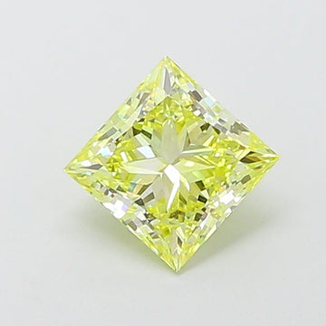 Stylish Princess Shape Fancy Vivid Yellow Color 1.05 CT VVS2 Clarity Lab grown Diamond For Wedding Ring