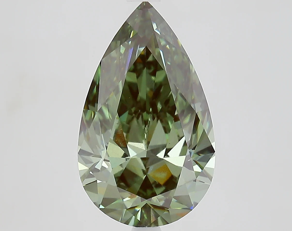 Exclusive 4.10 CT Pear Shape Fancy Intense Green Color VS1 Clarity Moissanite Diamond For Anniversary Ring