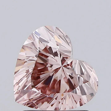 Sustainable Of 1.52 CT Heart Shape Fancy Light Brown Pink Color VS2 Clarity Moissanite Diamond For Slow Fade