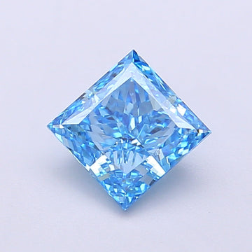 Unique 1.13 CT Princess Shape VVS2 Clarity Fancy Vivid Blue Color Lab grown Diamond For Custom Ring