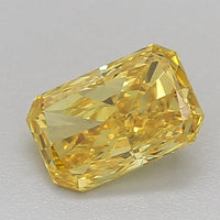 Bright 0.95 CT Radiant Shape Fancy Vivid Yellow Color VS2 Clarity Lab Grown Diamond For Slow Fade