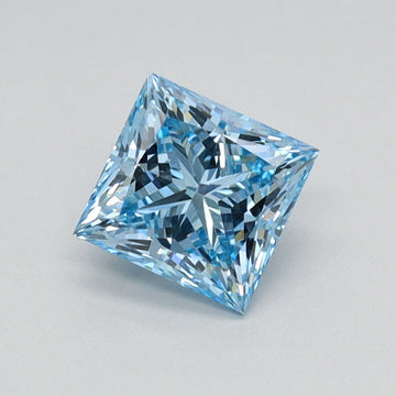 Stylish 0.75 CT Princess Shape Fancy Intense Blue Color VVS2 Clarity Lab Grown Diamond For Same Sky