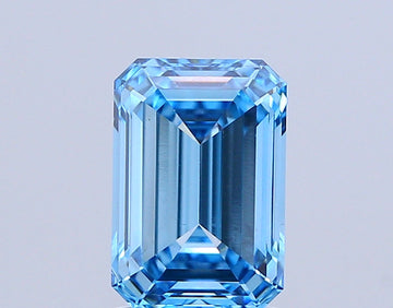 High Quality 2.03 CT Emerald Shape Fancy Vivid Blue Color VS2 Clarity Moissanite Diamond For Wedding Ring