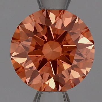 Classic choice 0.92 CT Round Shape Fancy Vivid Orangy Pink Color VS1 Clarity Lab Grown Diamond For Dear Time