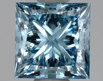 Latest 1.65 CT Fancy Vivid Blue Color VS1 Clarity Princess Shape Lab grown Diamond For Surprise Ring