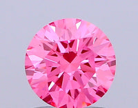 Luxury choice 0.92 CT Round Shape Fancy Vivid Pink Color VS1 Clarity Lab Grown Diamond For Sweet Light