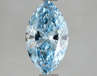 Unique 1.52 CT Marquise Shape Fancy Vivid Blue Color VS1 Clarity Lab grown Diamond For Anniversary Ring