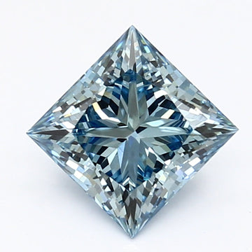Top Quality 1.32 CT Princess Shape Fancy Vivid Blue Color VS1 Clarity Moissanite Diamond For Propose Ring