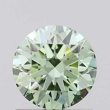Elegant choice 0.92 CT Round Shape Fancy Vivid Green Color VS1 Clarity Lab Grown Diamond For Faint Echo