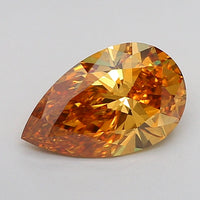 Fantastic 1.15 CT Pear Shape Fancy Intense Brownish Yellow Color VS1 Clarity Lab Grown Diamond For Bright Wind