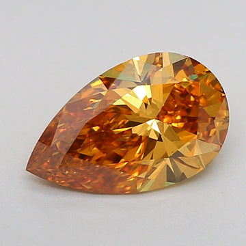 Fantastic 1.15 CT Pear Shape Fancy Intense Brownish Yellow Color VS1 Clarity Lab Grown Diamond For Bright Wind