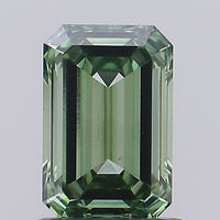 Minimalist 0.94 CT Emerald Shape Fancy Vivid Green Color VS1 Clarity Lab grown Diamond For Cocktail Ring