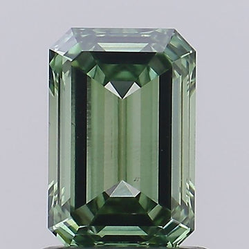 Minimalist 0.94 CT Emerald Shape Fancy Vivid Green Color VS1 Clarity Lab grown Diamond For Cocktail Ring