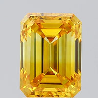 Latest Of 1.51 CT Emerald Shape Fancy Vivid Yellow Color VS2 Clarity Moissanite Diamond For Calm Eyes