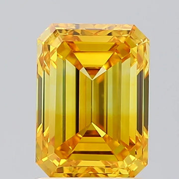 Latest Of 1.51 CT Emerald Shape Fancy Vivid Yellow Color VS2 Clarity Moissanite Diamond For Calm Eyes