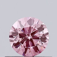 Beautiful 0.38 CT Round Shape Fancy Vivid Pink Color VVS1 Clarity Lab Grown Diamond For Calm Steps