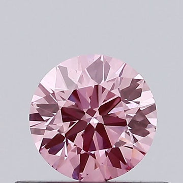 Beautiful 0.38 CT Round Shape Fancy Vivid Pink Color VVS1 Clarity Lab Grown Diamond For Calm Steps