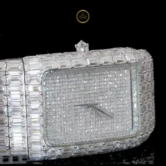 Ivevar's Sterling Brilliance Full Silver Cast Watch with Moissanite Diamonds