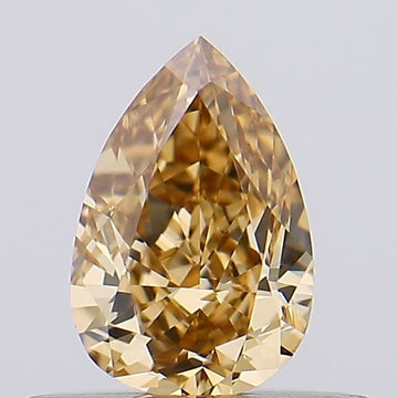 Affordable 0.41 CT Pear Shape Fancy Light Brown Color VVS1 Clarity Lab Grown Diamond For Found Time