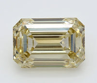 Sustainable Of 2.72 CT Emerald Shape Fancy Yellow Color VS2 Clarity Moissanite Diamond For Bare Light
