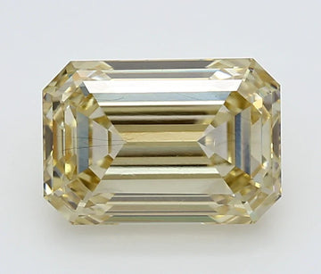 Sustainable Of 2.72 CT Emerald Shape Fancy Yellow Color VS2 Clarity Moissanite Diamond For Bare Light