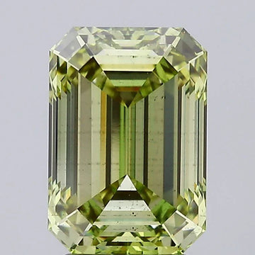 Designer 3.56 CT Emerald Shape Fancy Intense Greenish Yellow Color VS2 Clarity Moissanite Diamond For Birthday Ring