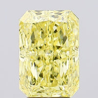 Luxury Of 4.15 CT Emerald Shape Fancy Intense Yellow Color VS2 Clarity Lab Grown Diamond For True Way