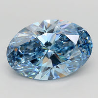 Experience Luxury Of 4.01 CT Oval Shape Fancy Intense Blue Color VS2 Clarity Lab Grown Diamond For Her Trace