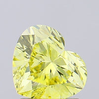 Luxury Of 1.02 CT Heart Shape Fancy Vivid Yellow Color VS2 Clarity Lab Grown Diamond For Full Grace