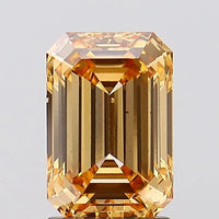 Dazzling 2.05 CT Emerald Shape Fancy Intense Orange Color VS2 Clarity Moissanite Diamond For Gift Ring