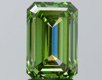 Minimalist Of 3.00 CT Emerald Shape Fancy Vivid Green Color VS2 Clarity Moissanite Diamond For Sweet Air