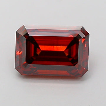 Experience Luxury Of 2.71 CT Emerald Shape Fancy Deep Orange Color VS2 Clarity Lab Grown Diamond For That Whisper