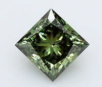 Fine 0.45 CT Princess Shape Fancy Vivid Green Color VS2 Clarity Lab Grown Diamond For True Way