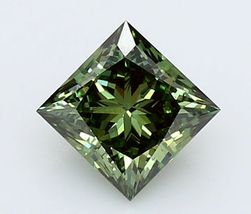 Fine 0.45 CT Princess Shape Fancy Vivid Green Color VS2 Clarity Lab Grown Diamond For True Way