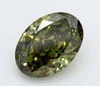 Premium Of 2.66 CT Oval Shape Fancy Deep Green Color VS2 Clarity Moissanite Diamond For This Still