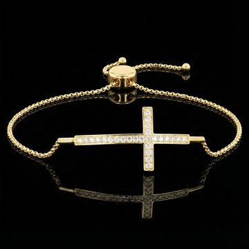 0.40 TCW Ethically Round Cut Moissanite Diamond Paver Adjustable Bracelet Ivevar Jewelry By Ivevar