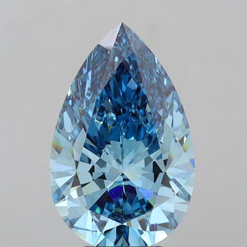 Experience Luxury 5.03 CT Pear Shape Fancy Vivid Blue Color VS1 Clarity Moissanite Diamond For Gift Ring
