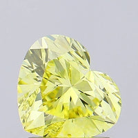 Luxury Of 1.02 CT Heart Shape Fancy Vivid Yellow Color VS2 Clarity Moissanite Diamond For Full Grace