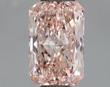 Elegant 0.99 CT Radiant Shape Fancy Intense Pink Color VS2 Clarity Lab Grown Diamond For Light Remains