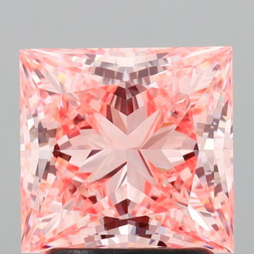 Classic Princess Shape 2.04 CT VS2 Clarity Fancy Vivid Pink Color Lab grown Diamond For Wedding Ring