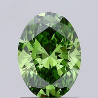 Custom Luxury 1.01 CT Oval Shape Fancy Vivid Green Color VS1 Clarity Moissanite Diamond For her Ring