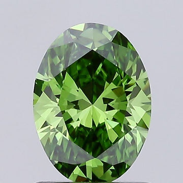 Custom Luxury 1.01 CT Oval Shape Fancy Vivid Green Color VS1 Clarity Moissanite Diamond For her Ring